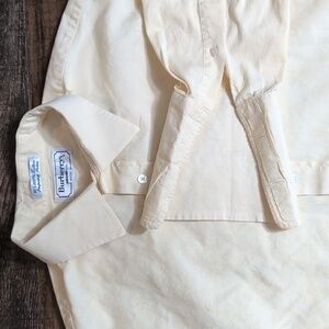 Burberrys Of London 80s 100% Cotton Dress Shirt French Cuff Cornflower Yellow 17